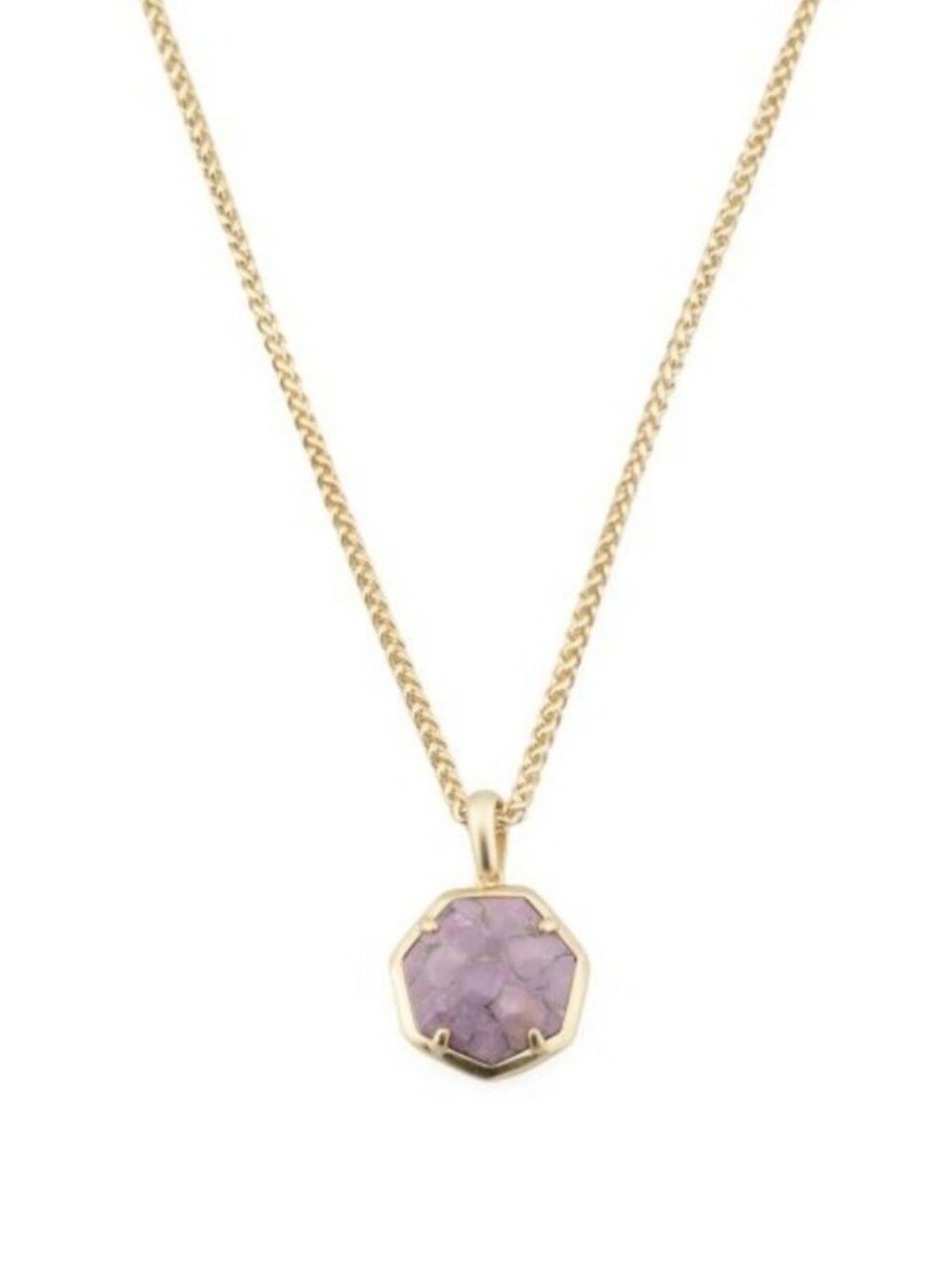 Kendra Scott Cynthia Short Pendant Necklace Gold/Lilac NWT